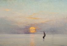 Захід сонця над морем. Етюд