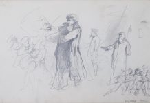 Арк. 20 (на звороті). Начерки чоловічих фігур.