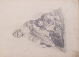 Арк. 1. Селянка з хлопчиком (начерк)
