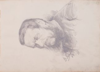 Арк. 23. Голова чоловіка з бакенбардами. 13 січня 64