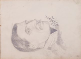 Арк. 25. Голова чоловіка (військовий). 14 січня 64