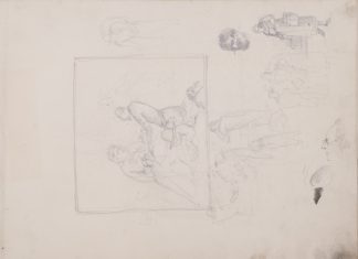 Арк.1. Жанрова сцена; начерки голів і фігур