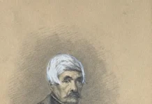 Sheet 11. Portrait of an unknown man. Paper, pencil, gouache; 11.4 × 19.5 cm