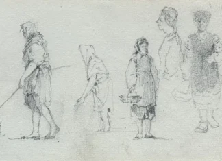 Sheet 3. Landscape. Bottom right: Poltava 1872. Paper, pencil; 11.4 × 19.5 cm