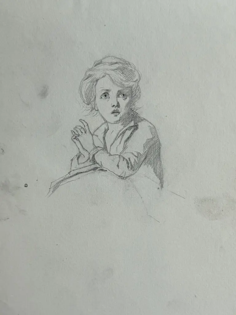 Sheet 6. Bust portrait of a child. Paper, pencil; 20 x 26 cm