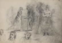 Арк.45. Жанрові сцени; начерки голів