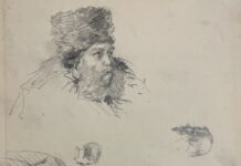 Арк.47. Начерки чоловічих фігур та голів